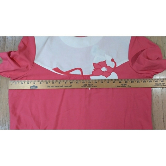 Lucia pink and white applique button back top XL - Picture 7 of 9